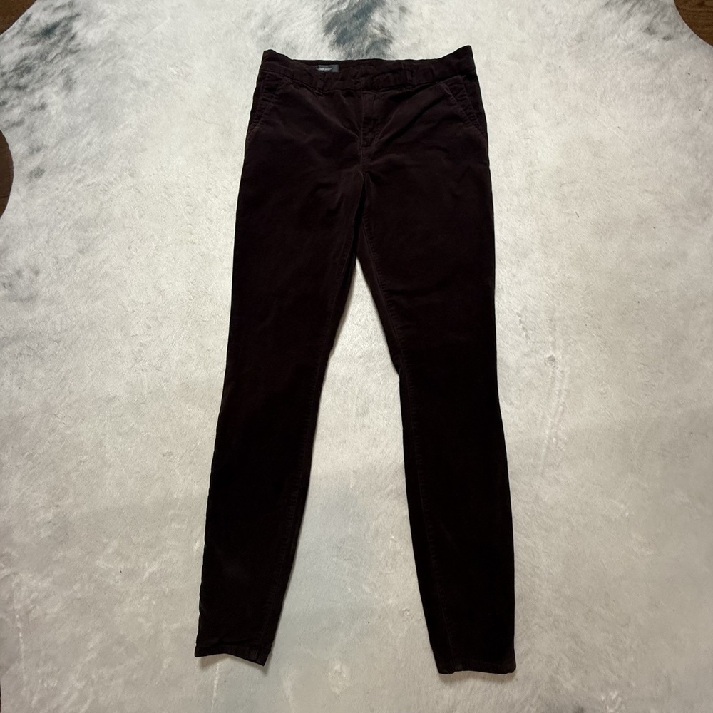 Kut From‎ The Kloth Pants Womans Size 6 Burgundy Solid Trouser Skinny Velour